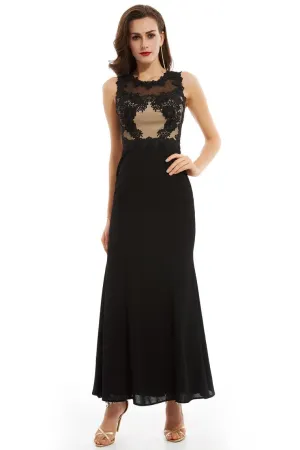 2024 Scoop Open Back Prom Dresses Mermaid Tulle With Applique