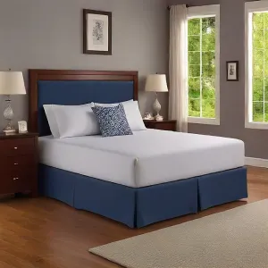 8 Inches Drop Bed Skirt Navy Blue Egyptian Cotton 1000TC
