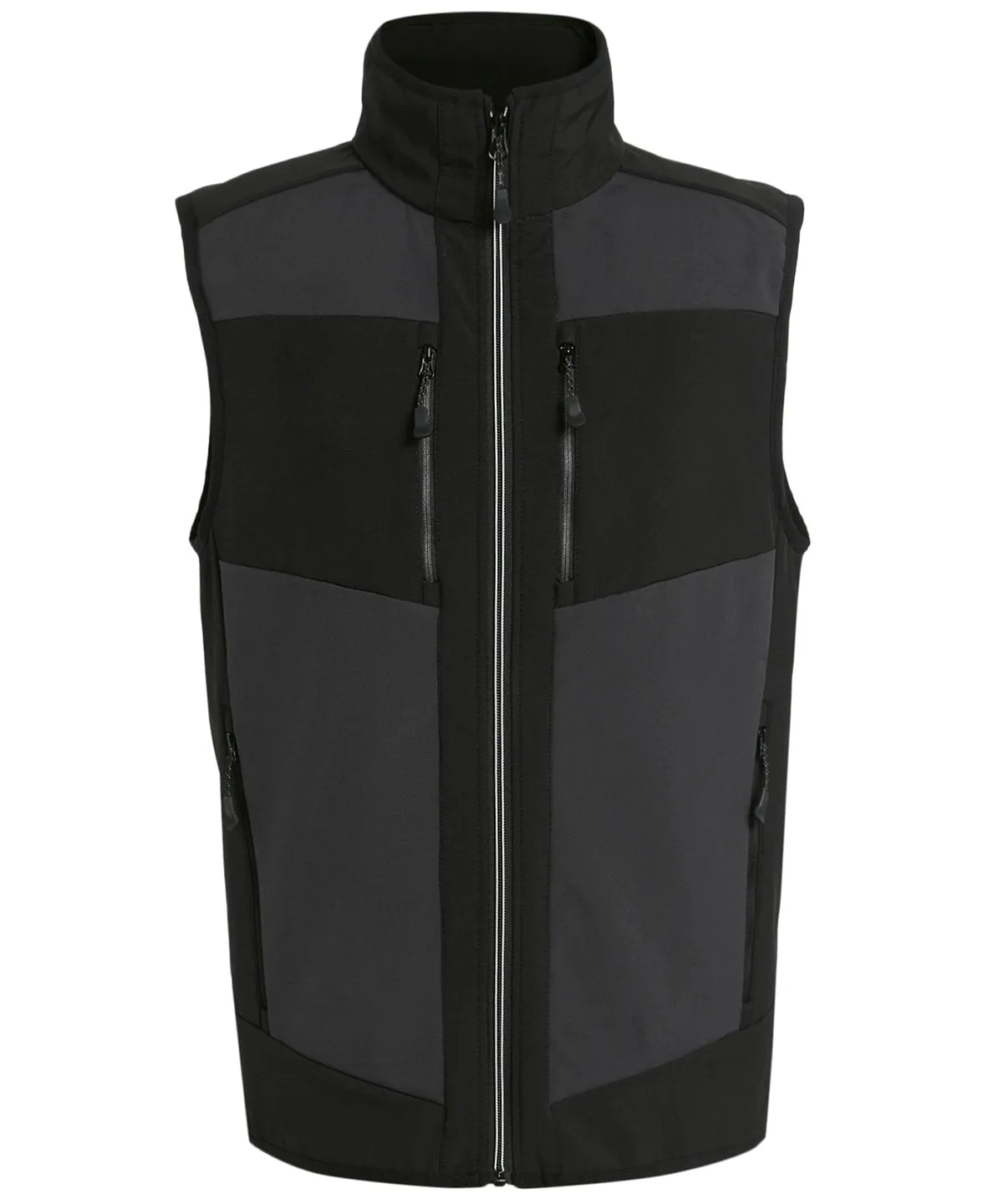 Ash/Black - E-Volve unisex 2-layer softshell bodywarmer