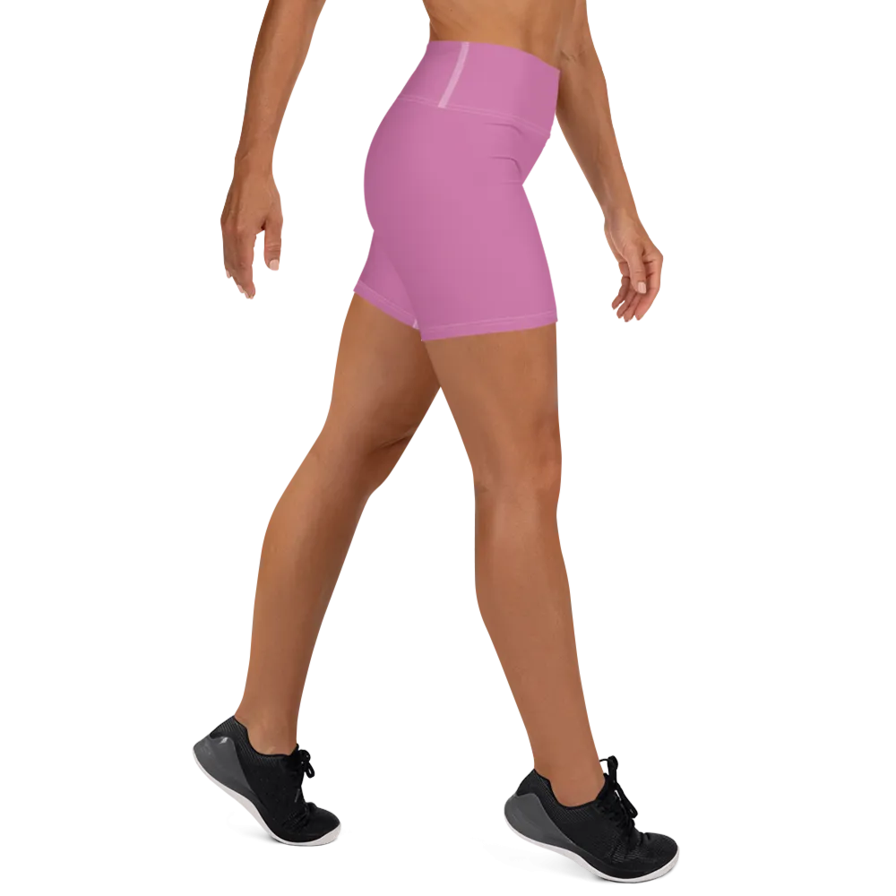 Athletic Apparatus Pink 1 Black logo White stitch Yoga Shorts