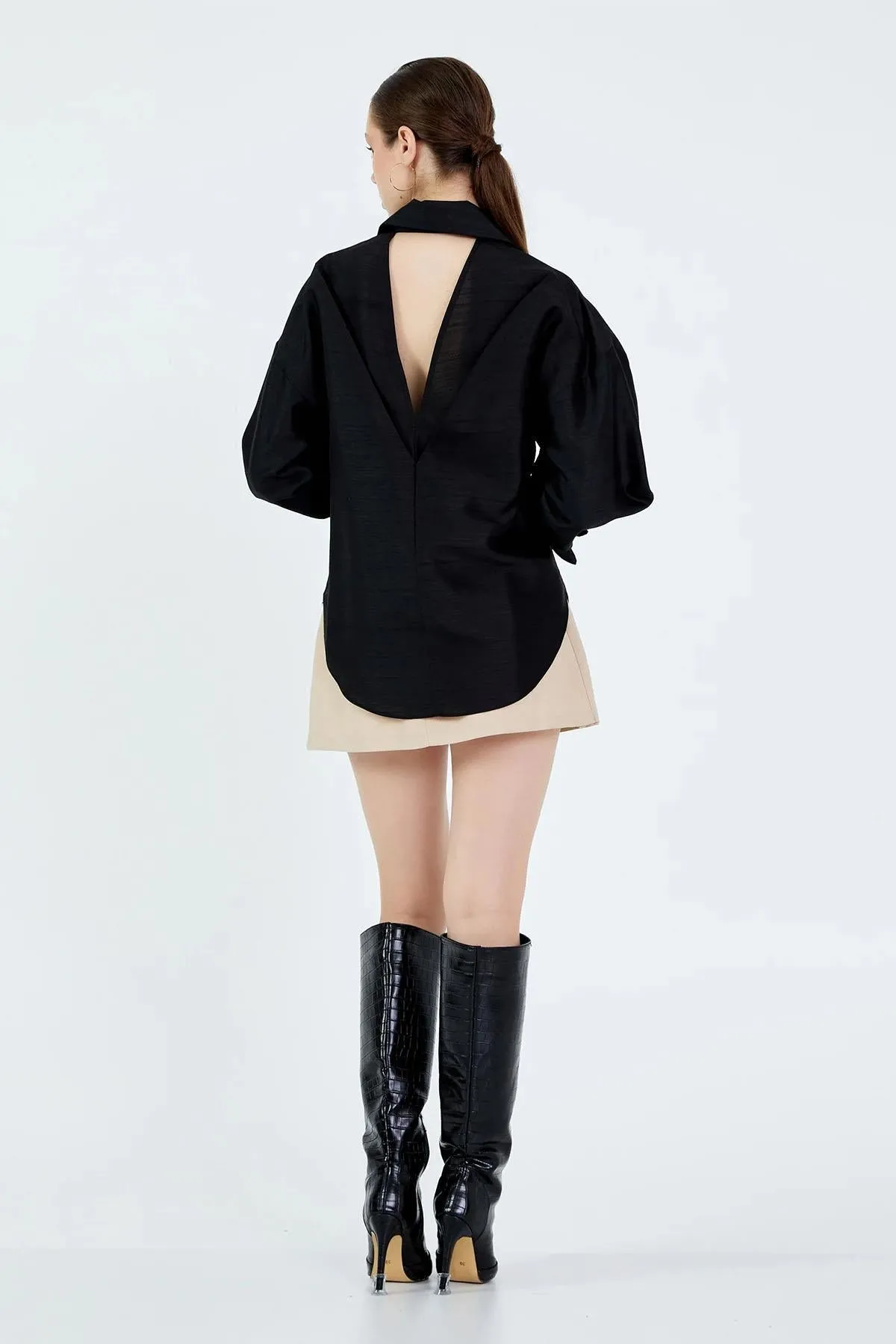 Backless Shirt Black
