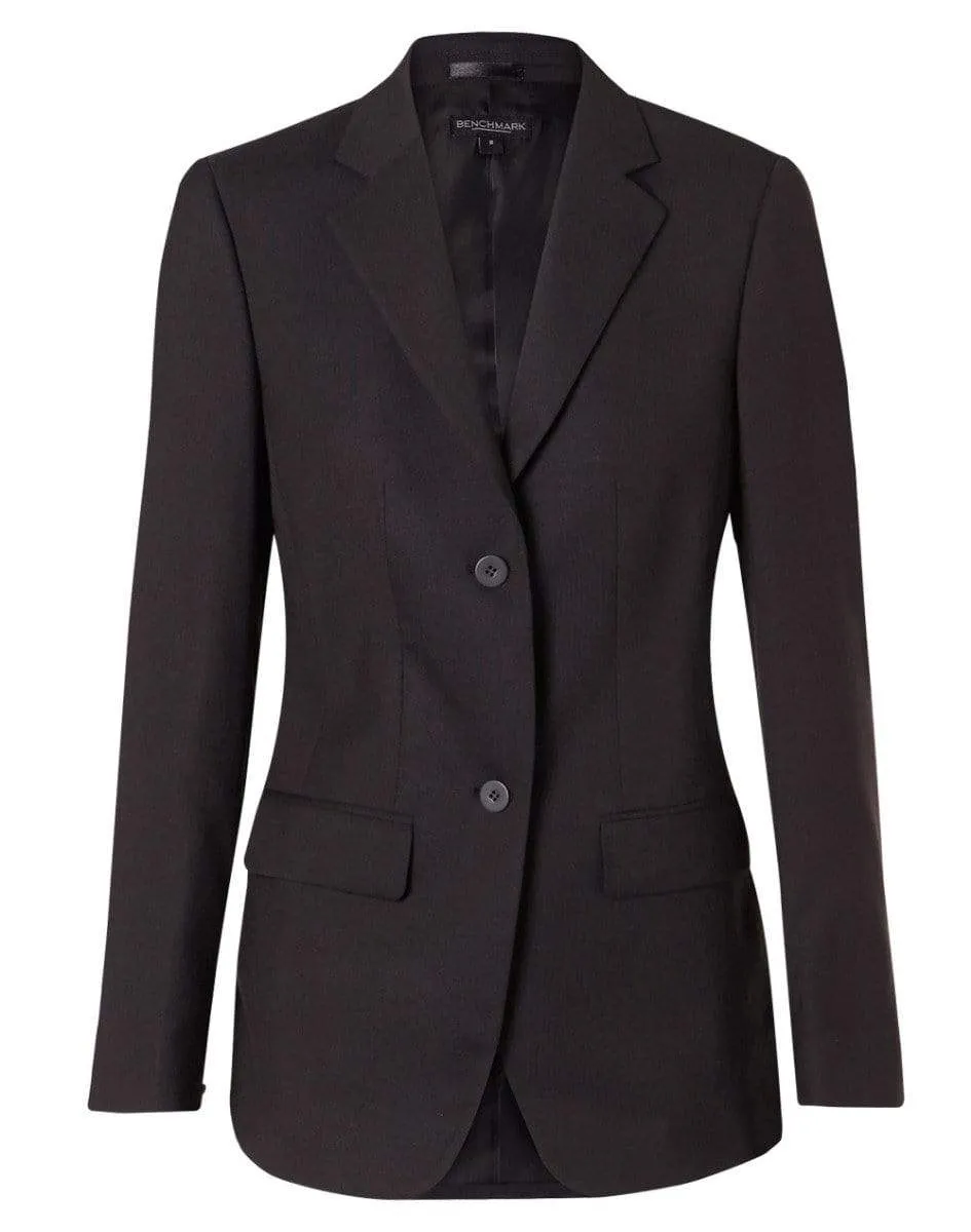 BENCHMARK Women's Poly/Viscose Stretch Two Buttons Mid Length Jacket M9206