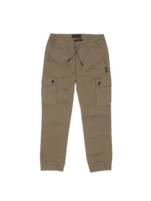 Boys Cargo Twill Joggers - Light Olive