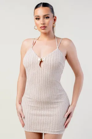CHIC CROCHET LACE DOUBLE STRAPS BODYCON MINI DRESS