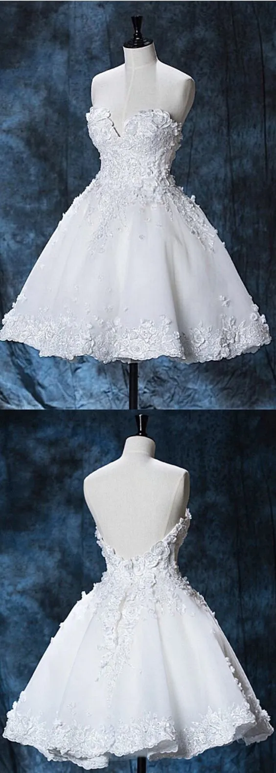 Chic Sweetheart White Short Alani Homecoming Dresses Lace CD879