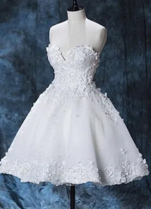 Chic Sweetheart White Short Alani Homecoming Dresses Lace CD879