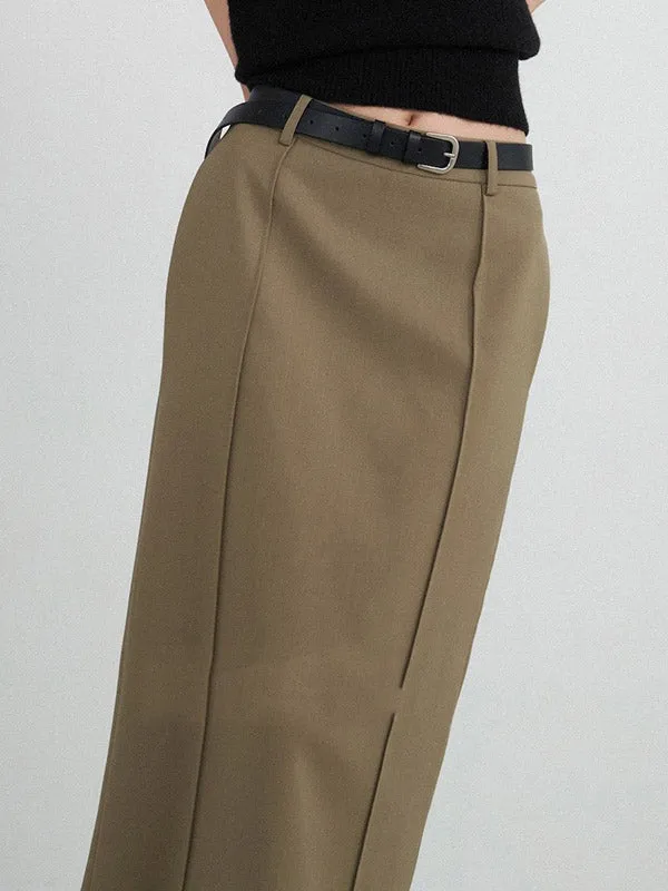 CHICMY-Graduation gift, graduation evening dress Split-Back Solid Color Loose High Waisted Skirts Bottoms