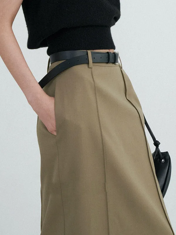 CHICMY-Graduation gift, graduation evening dress Split-Back Solid Color Loose High Waisted Skirts Bottoms