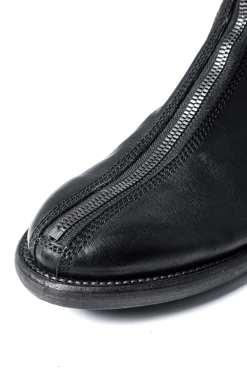 Cow Leather Zip Seamed Boots