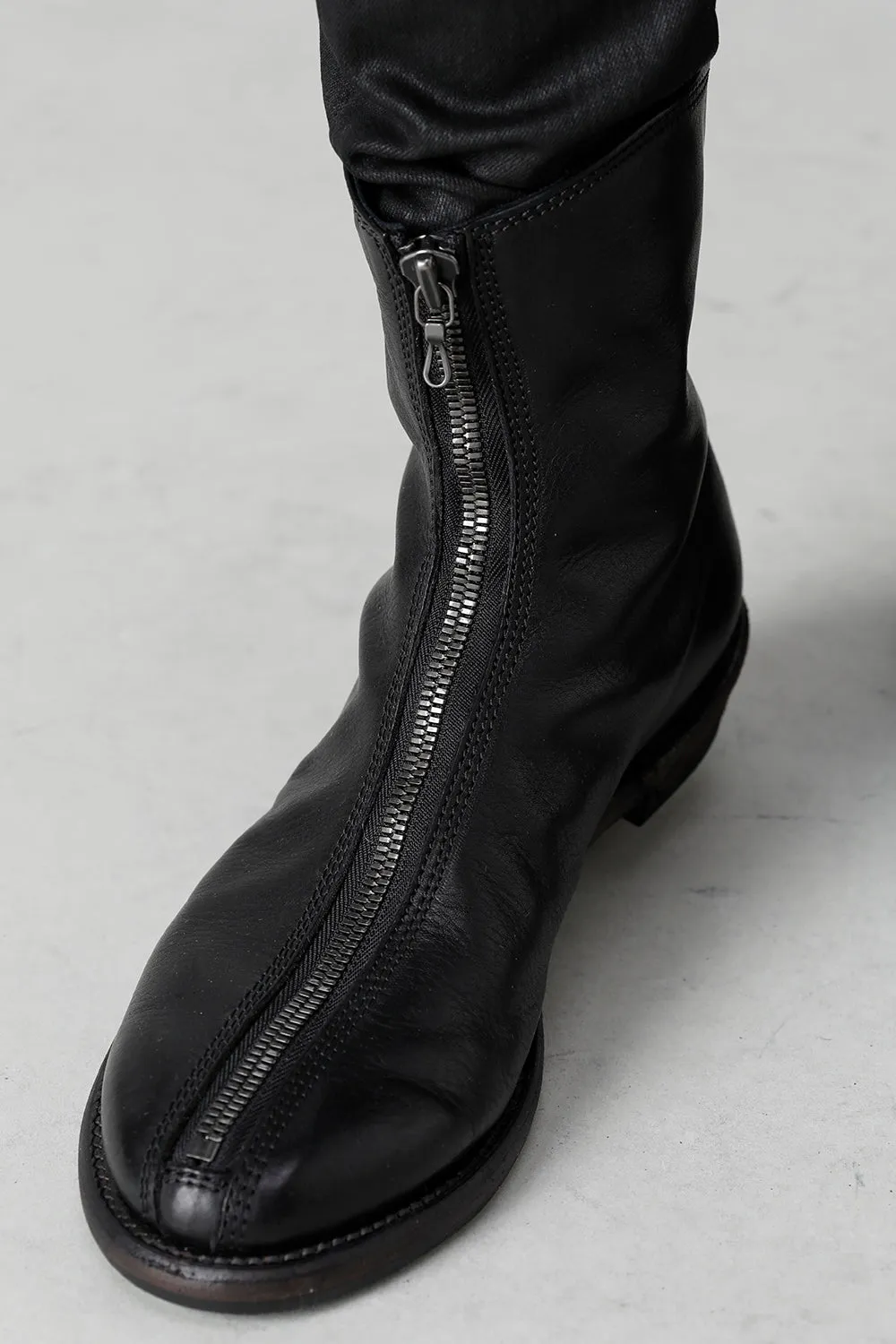 Cow Leather Zip Seamed Boots