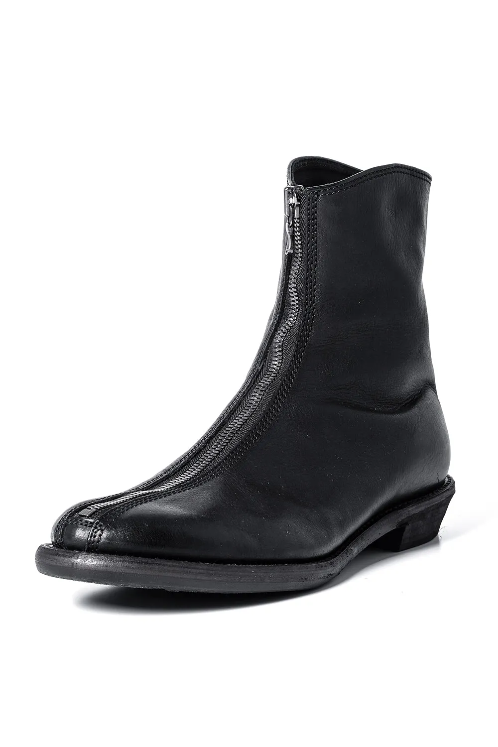 Cow Leather Zip Seamed Boots