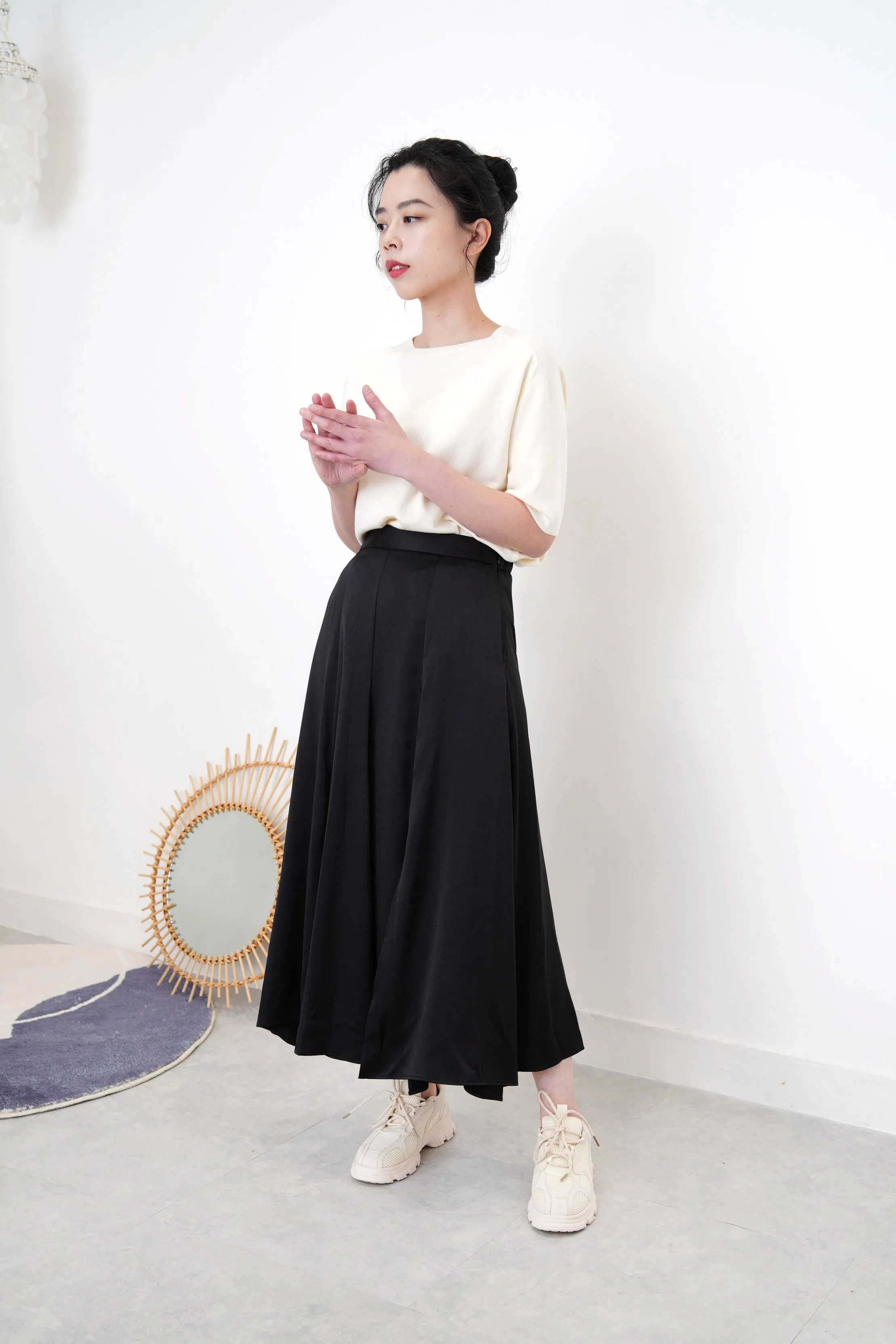 Cream soft knit top