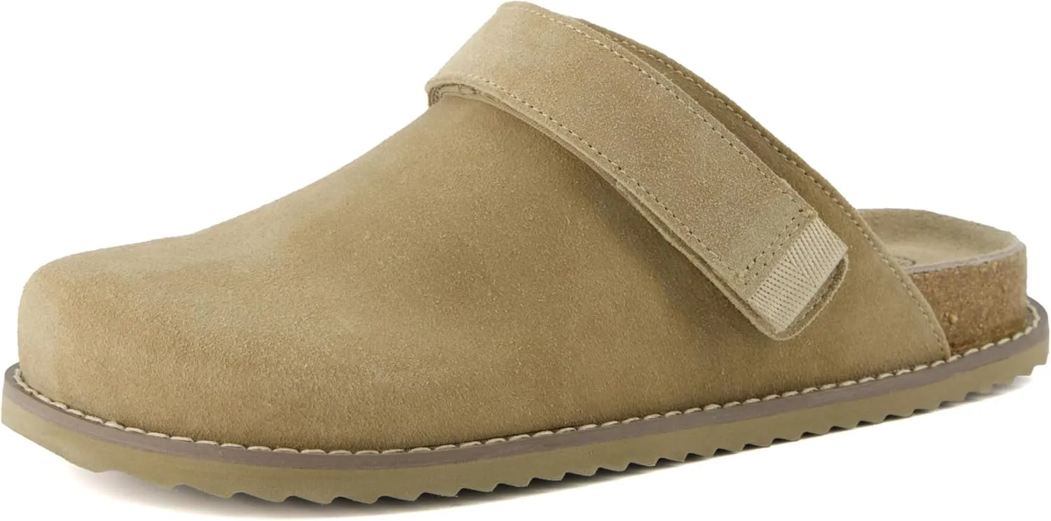 CUSHIONAIRE Women's Boulder Genuine Suede Clog with Swivel Strap  Lightweight EVA Sole, Memory Foam Insole, Wide Widths Available