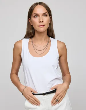 Daphne Sleeveless Scoop Neck Double Knit Panel Tank