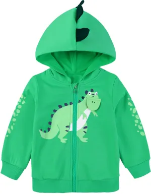DDSOL Baby Boy Long Sleeve Jacket Clothes Toddler Zip-up Hoodies Dinosaur Sport Sweatshirt for 3-4 Years