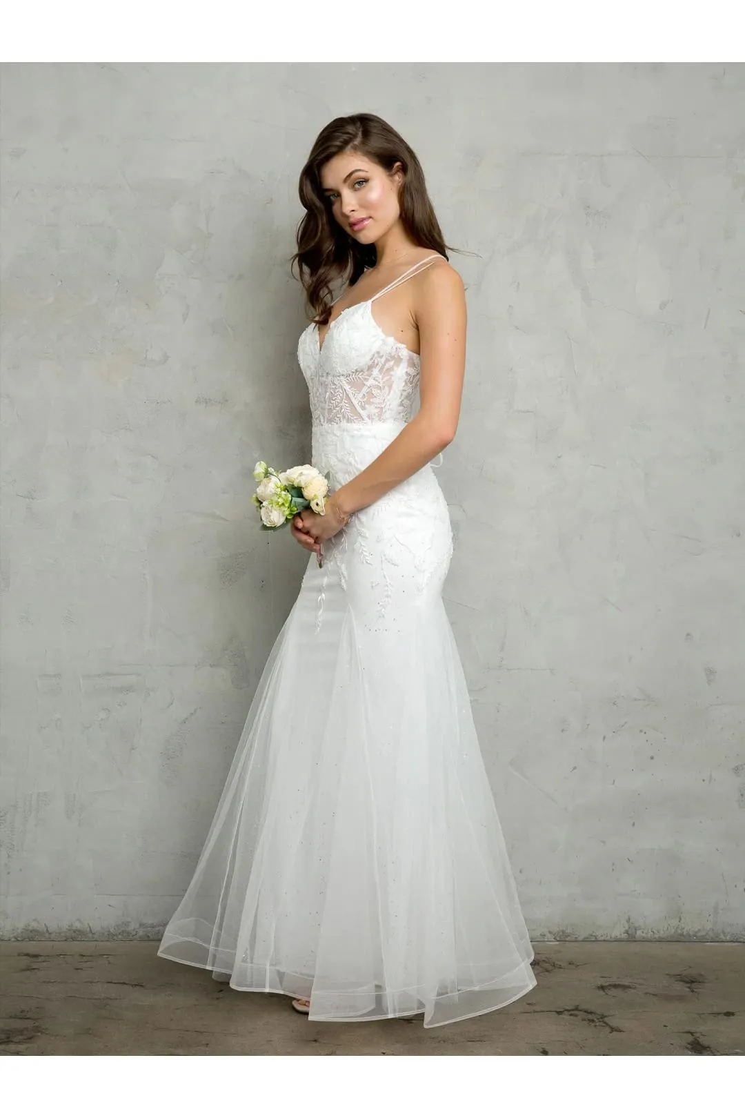 Eva USA 5257 Long Fitted Beaded Sequin Formal Prom Dress