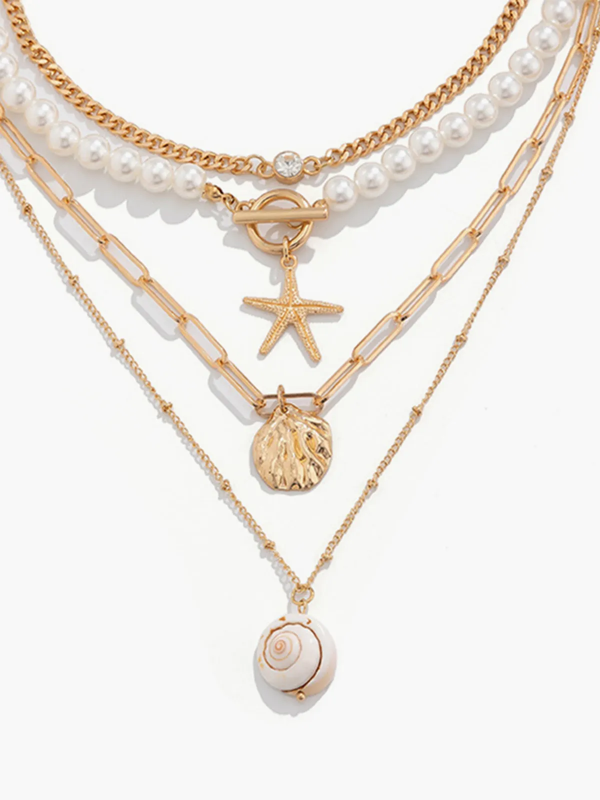 Faux Parelschelp Strandstijl Ketting