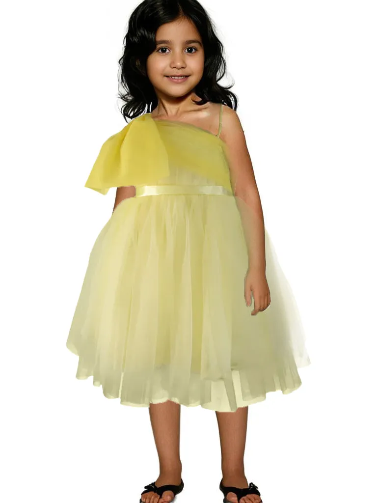 Faye Lime Yellow Bow Dress