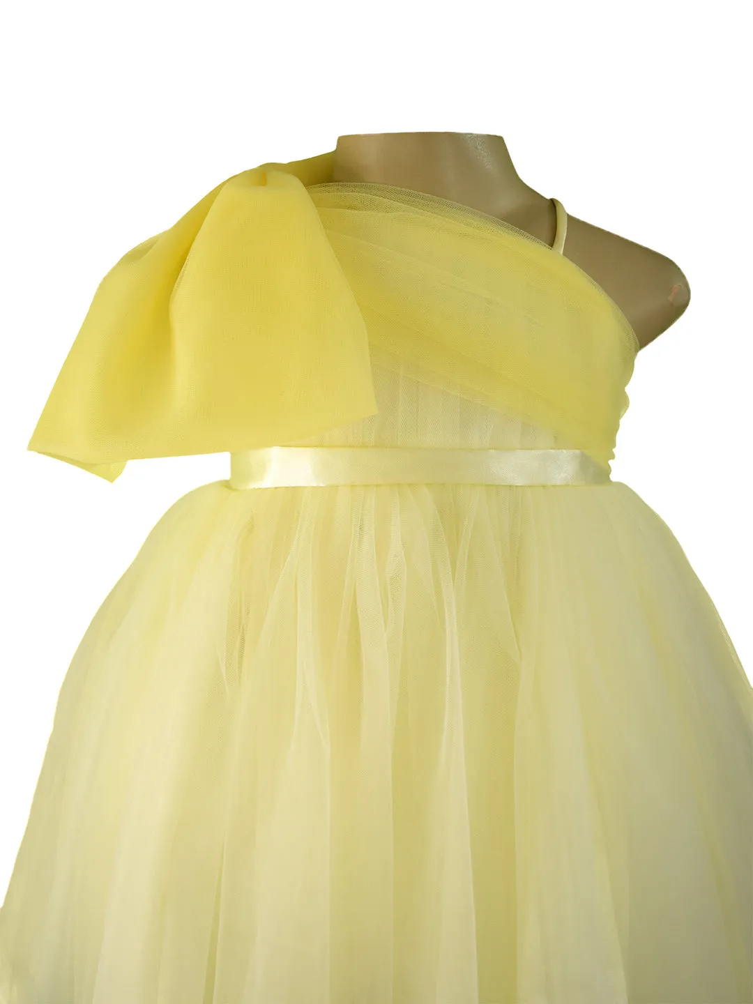 Faye Lime Yellow Bow Dress