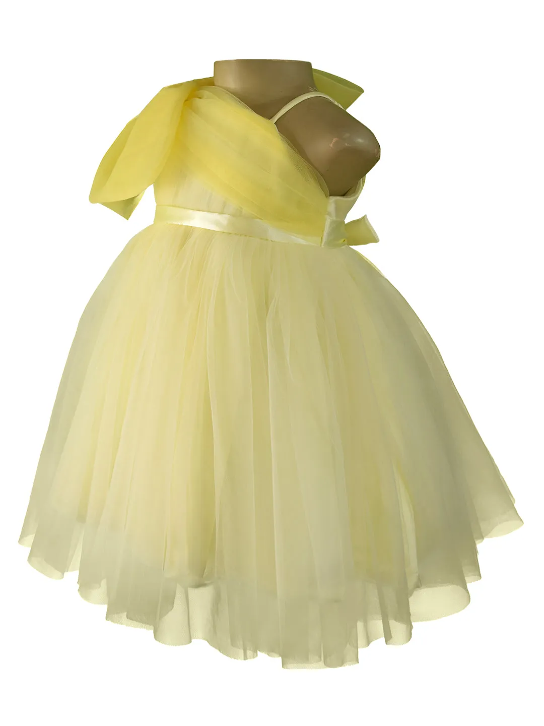 Faye Lime Yellow Bow Dress
