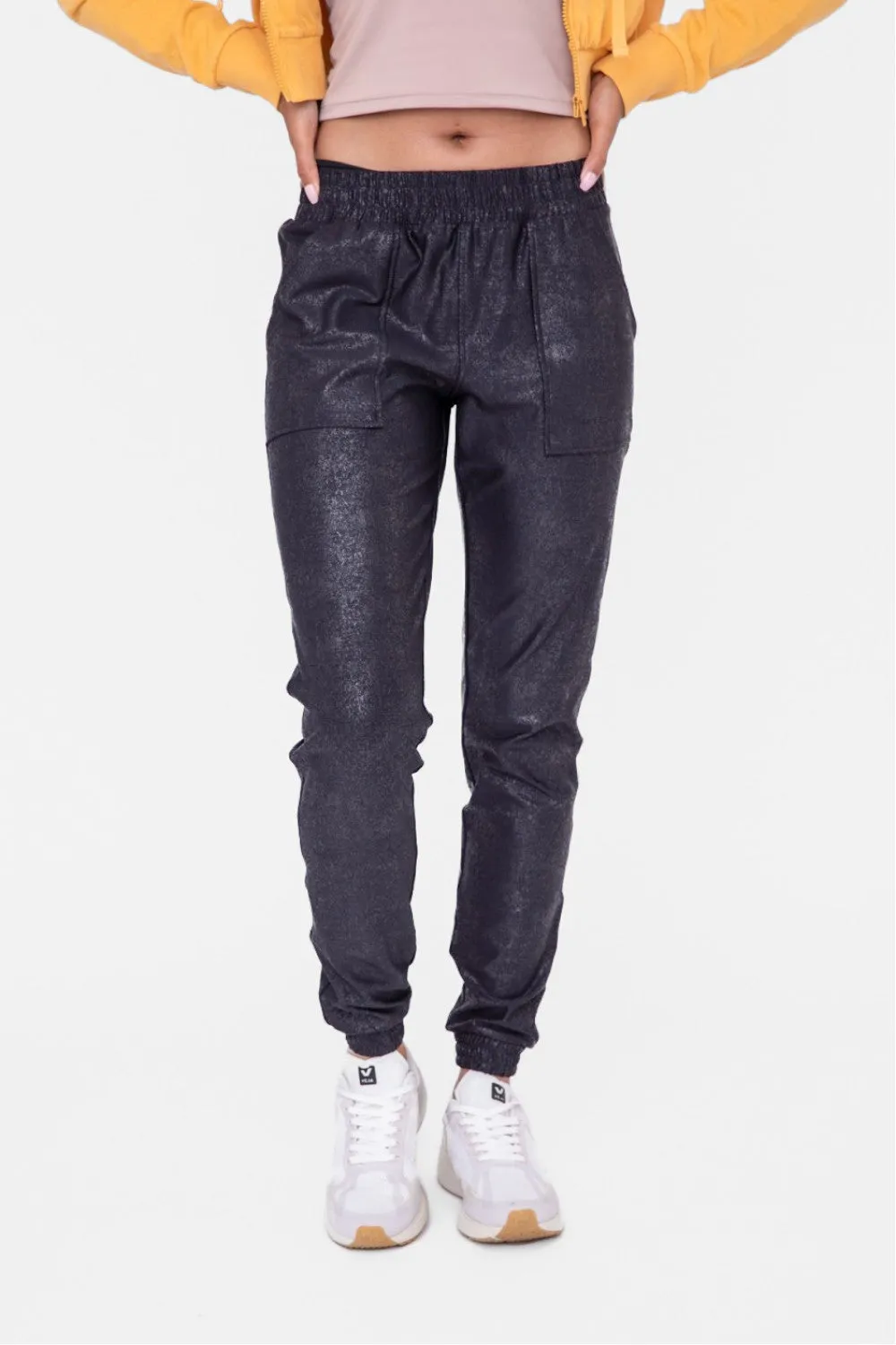 Foil Print High Waisted Jogger