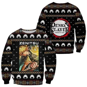 Giftngon - Zenitsu Agatsuma Ugly Christmas Sweater Demon Slayer Anime Custom Xmas Clothes