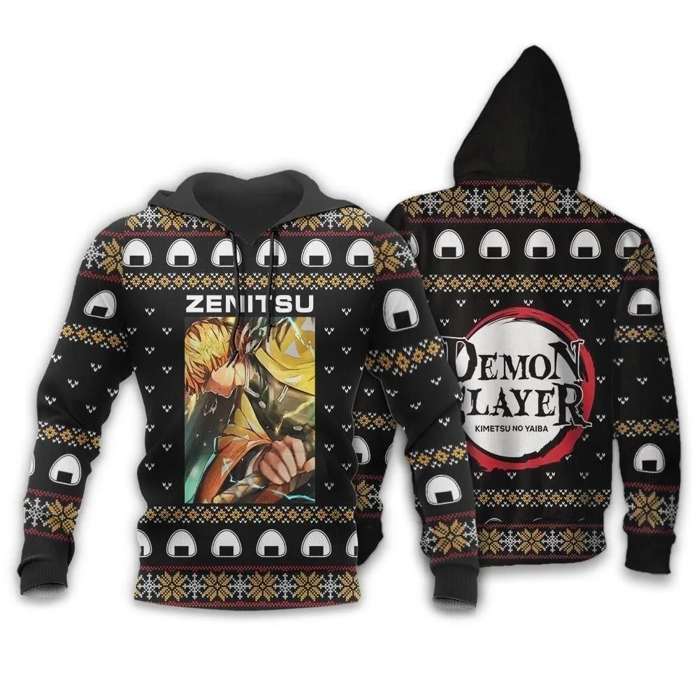 Giftngon - Zenitsu Agatsuma Ugly Christmas Sweater Demon Slayer Anime Custom Xmas Clothes