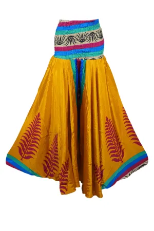 Gold Yellow Divided Skirt Pants: Handmade, Flared and Perfect for the Beach SM