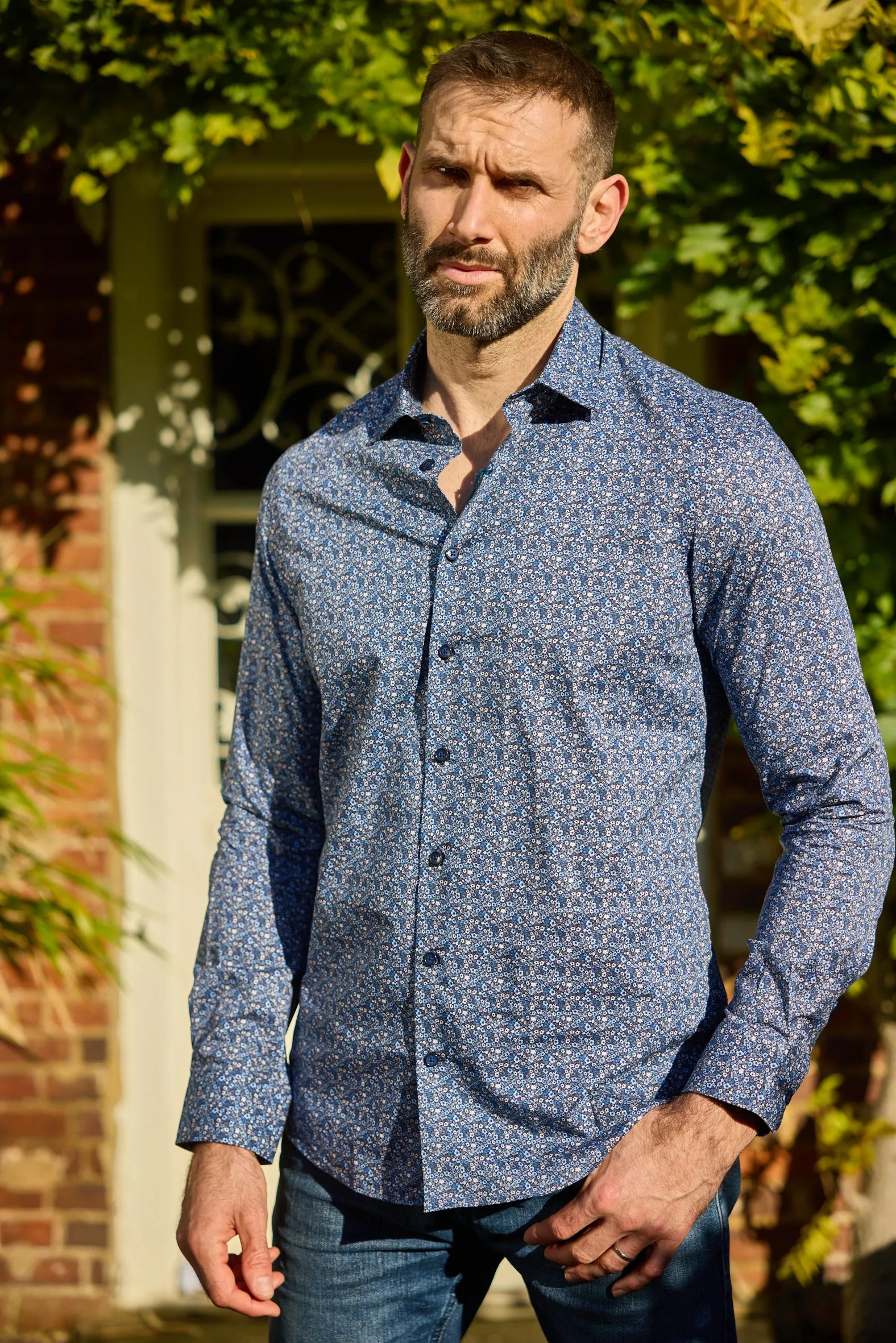 Gun Hill Mens Endeavor Shirt - Blue print