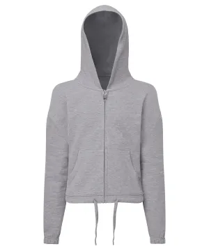 Heather Grey - Kids TriDri¨ recycled cropped oversize full-zip hoodie
