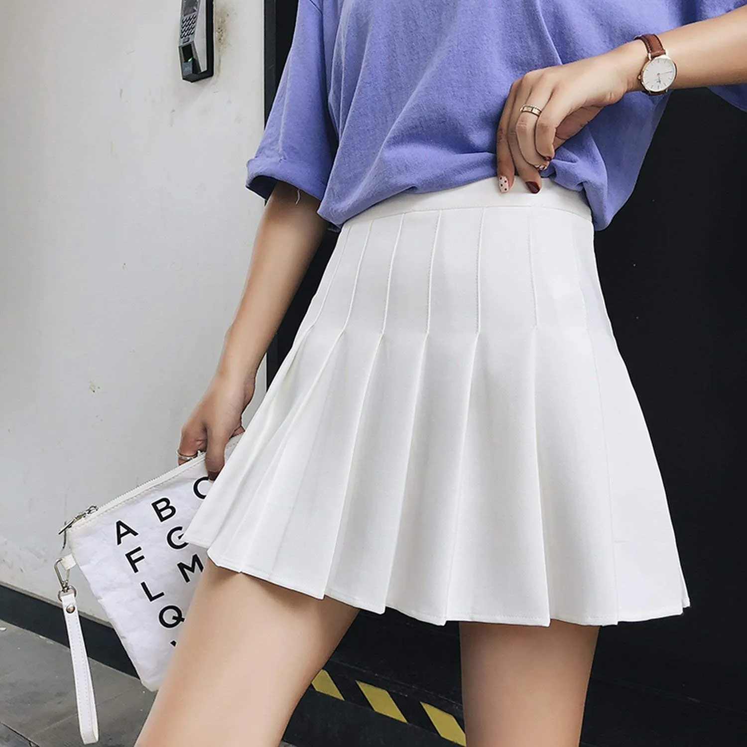 High Waist Pleated Skirt