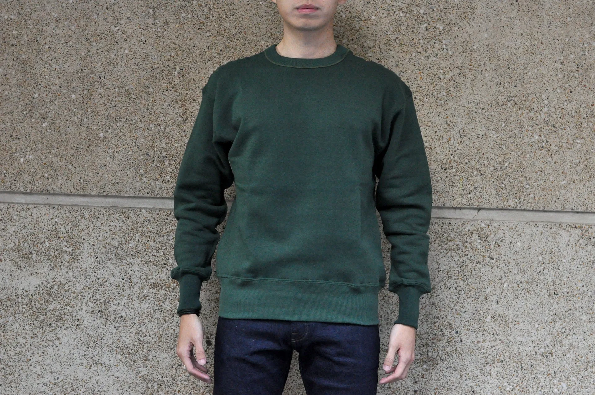 John Gluckow X Warehouse Co. 10oz Loopwheeled Classic Sweatshirt (Dark Green)