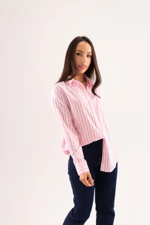 Kendra Stripe Shirt In Pink