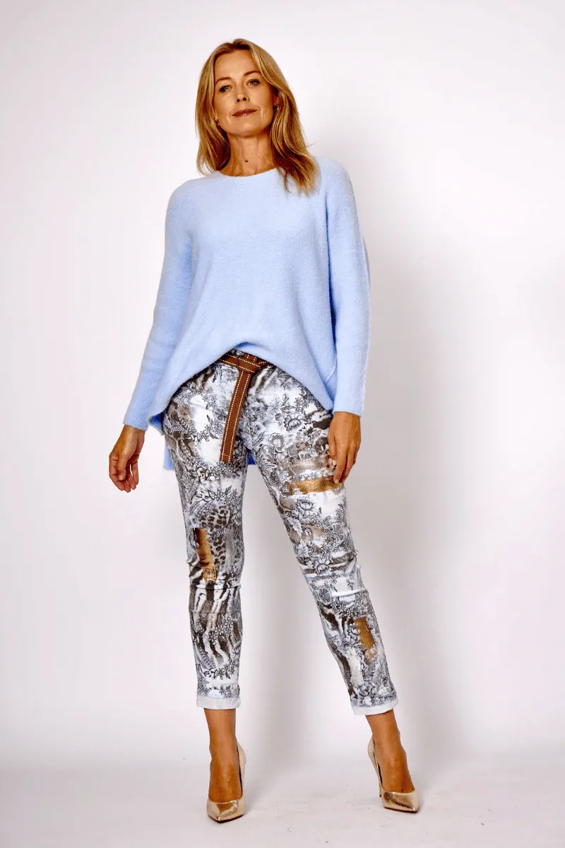La Strada Viscose Stretch Print Jogger