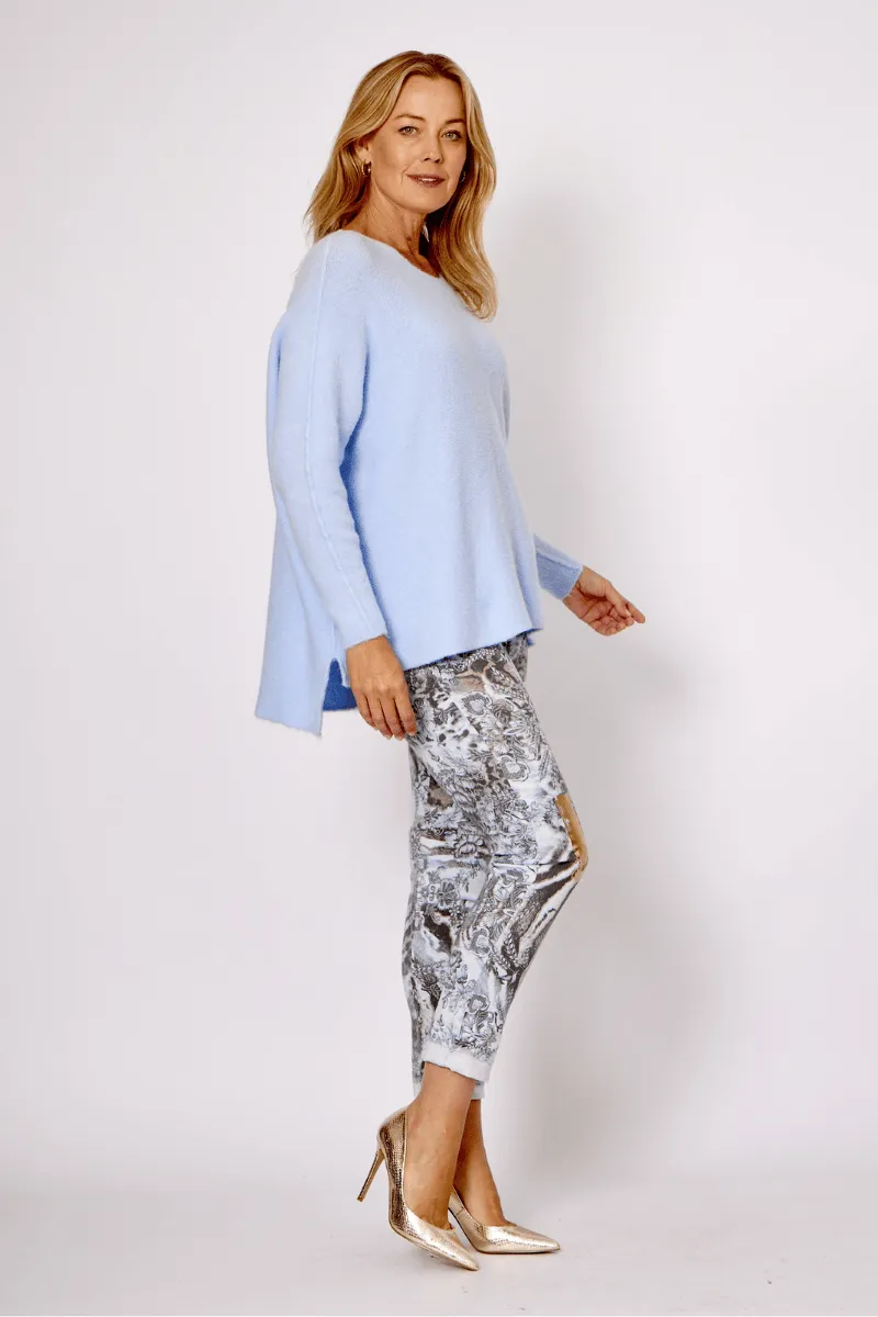 La Strada Viscose Stretch Print Jogger