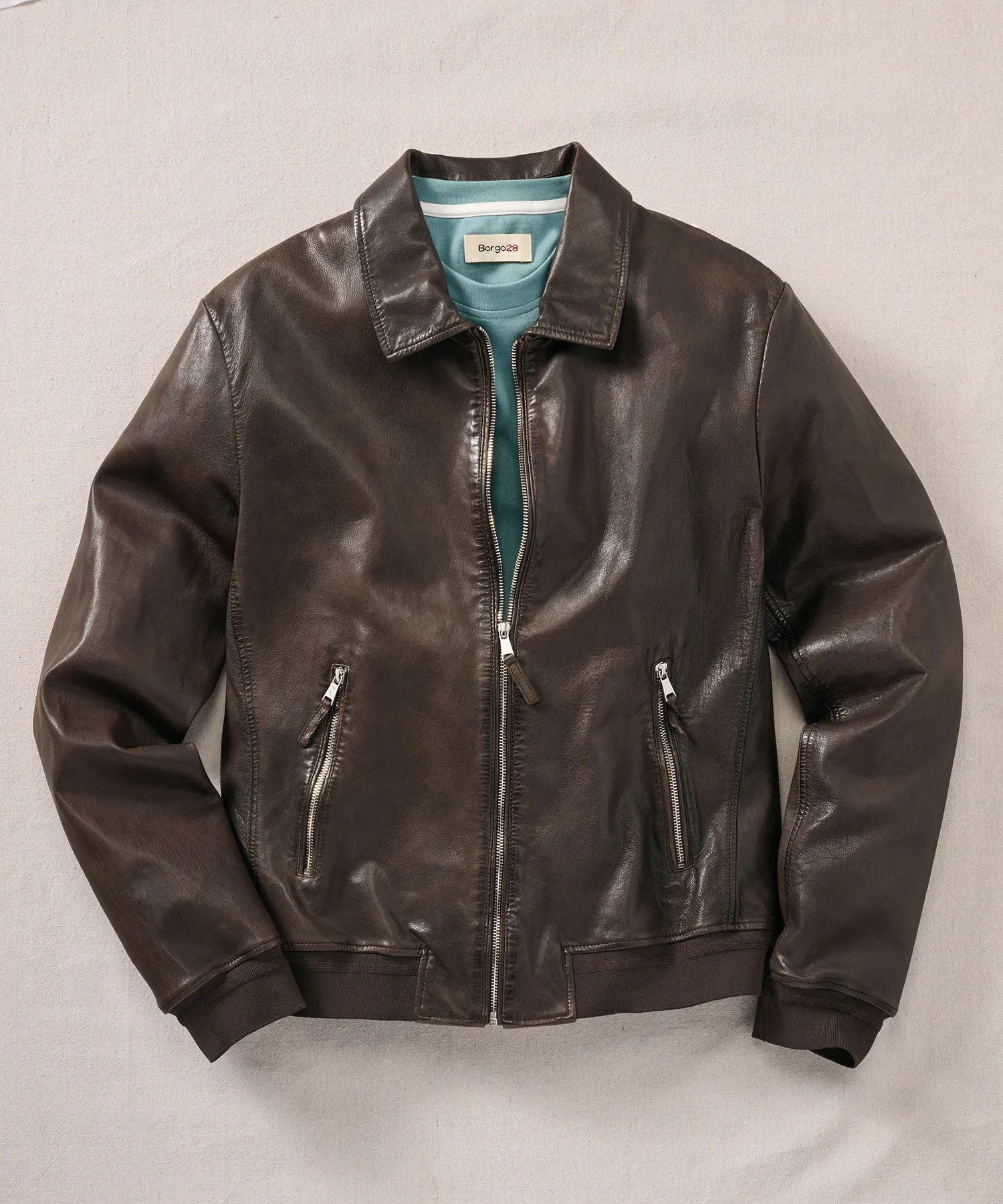 Leather Bomber Jacket