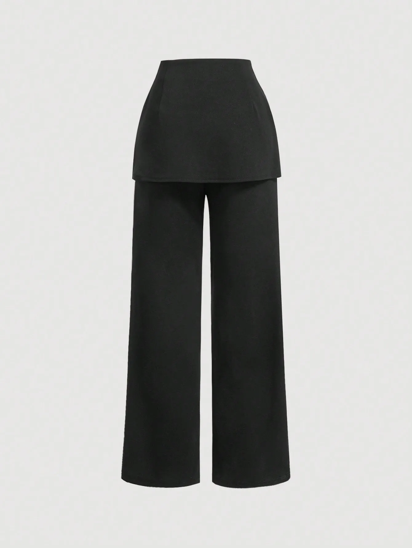 Leather Buckle Straight-Leg Trousers