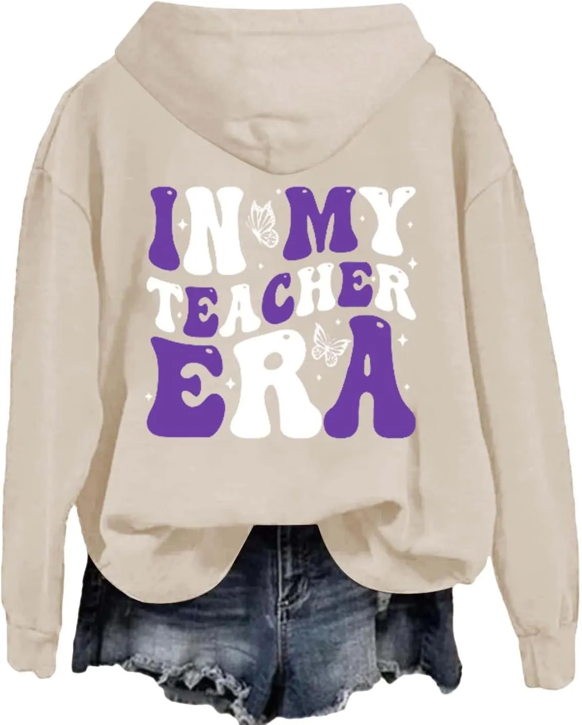 Loose Soft Long Sleeve Pullover Tops Graphic Long Sleeve Sweatshirt Aesthetic Pullover with Pockets 2024 Teacher