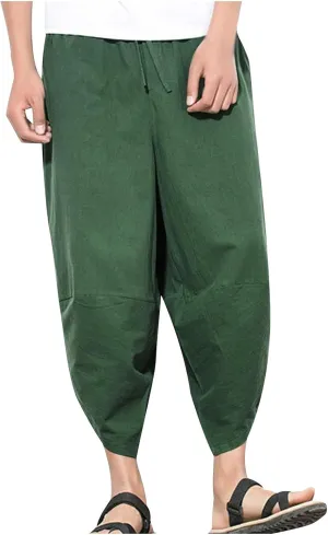 Man Harem Flare Wide Leg Trousers Pants Trousers Pants Sweat Pants for Mens Linen Sport Gym Trousers Pants 2025