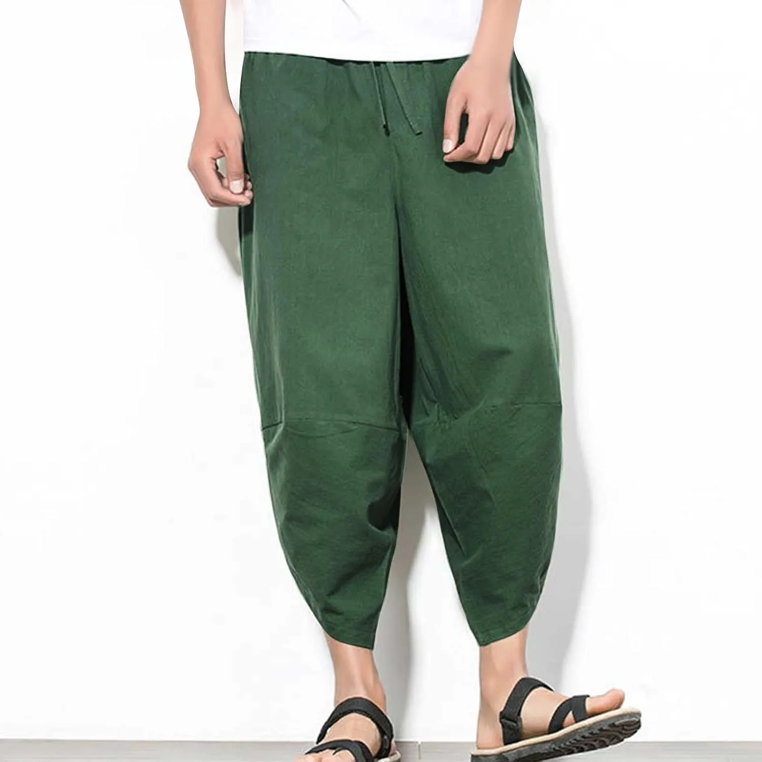 Man Harem Flare Wide Leg Trousers Pants Trousers Pants Sweat Pants for Mens Linen Sport Gym Trousers Pants 2025