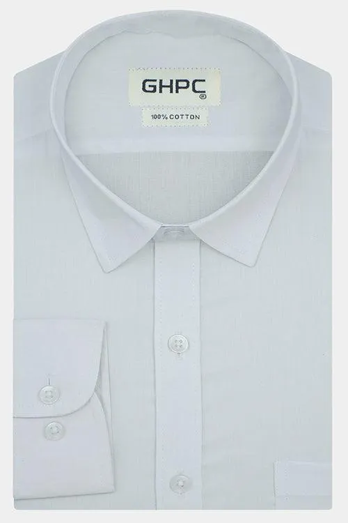 Men's 100% Cotton Self Design Full Sleeves Shirt (White)