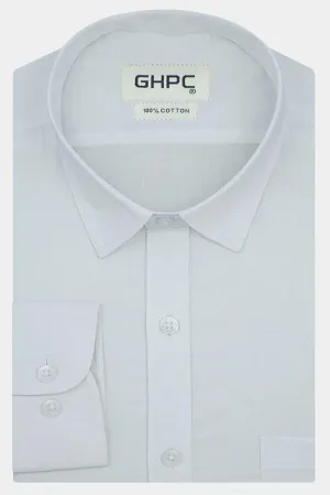 Men's 100% Cotton Self Design Full Sleeves Shirt (White)