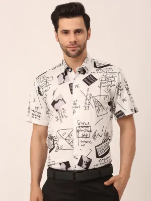 Men'S Lycra Printed Half Sleeve Formal Shirts
