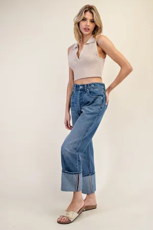 Mineral Wash Cuff Straight Leg