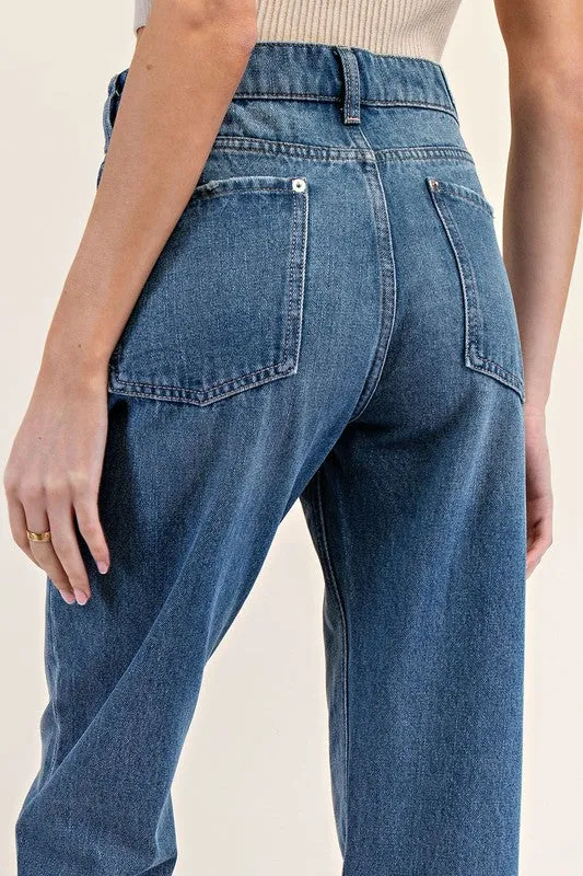 Mineral Wash Cuff Straight Leg