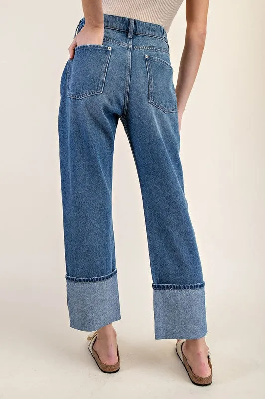 Mineral Wash Cuff Straight Leg