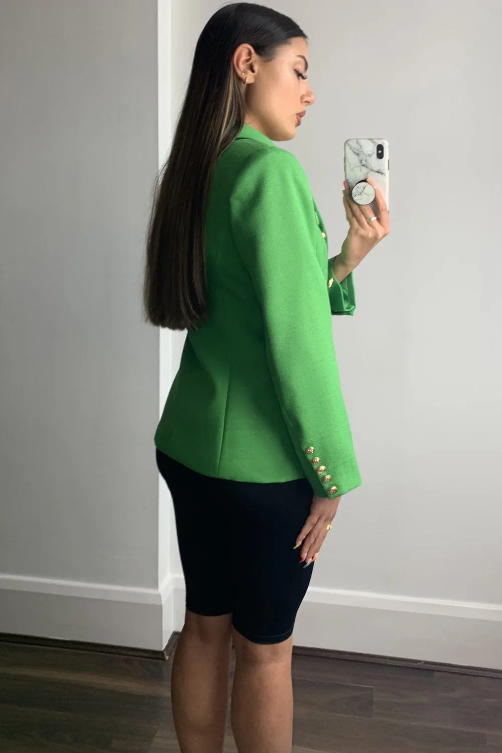 Molly Green Button Detail Textured Tailored Blazer