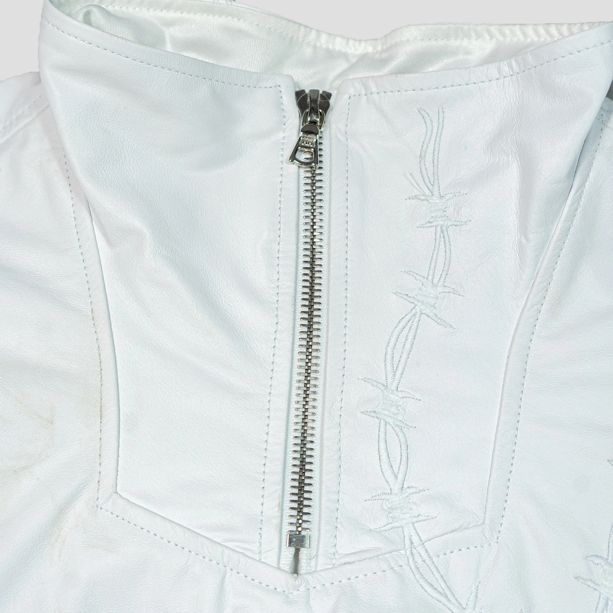 MOTORCYCLE ACCIDENT LEATHER QUARTER ZIP