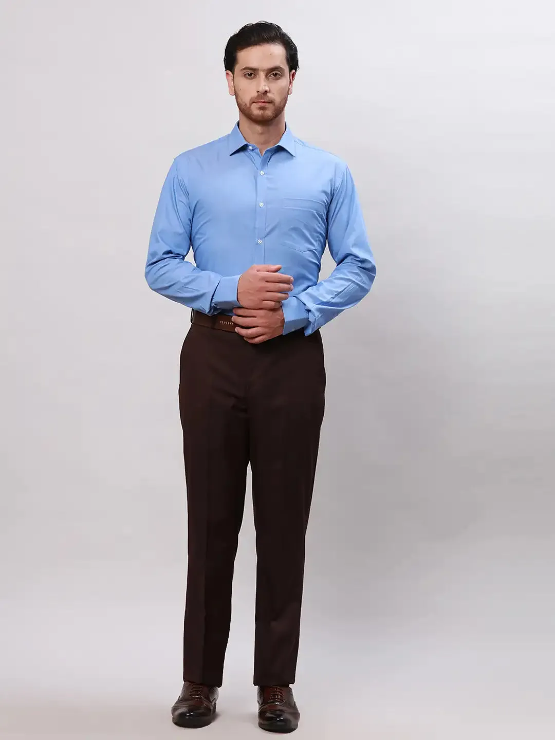 Park Avenue Men Blue Slim Fit Fil-A-Fil Cotton Shirt