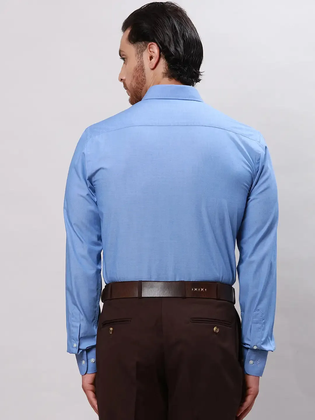 Park Avenue Men Blue Slim Fit Fil-A-Fil Cotton Shirt